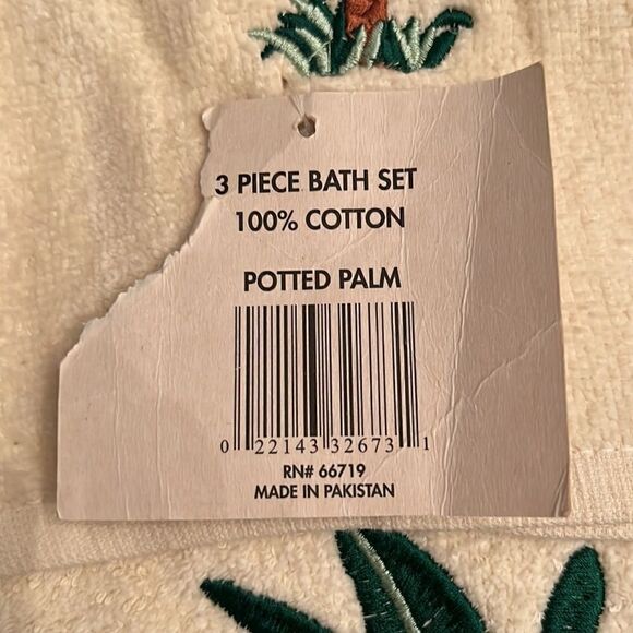 NWT 3 piece bath set w/ palm trees - Picture 9 of 9